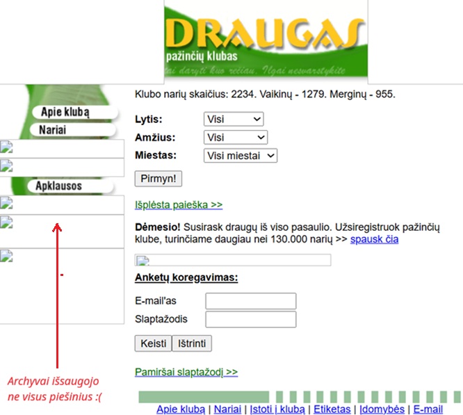 draugas.lt 2000 m. screenshot
